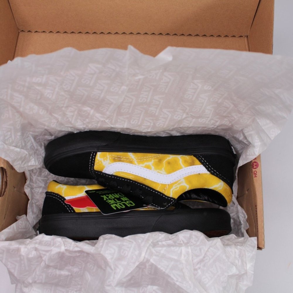 Vans Kids' Preschool Old Skool Shoes Black Yellow Glow in the Dark Select Size - Picture 11 of 11
